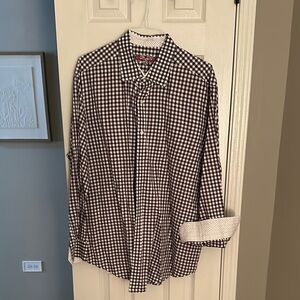 Robert Graham big and tall Purple and White Checkered Shirt